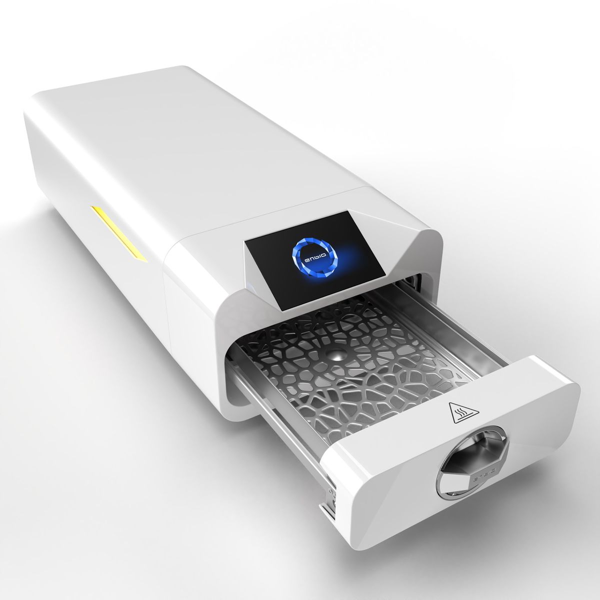 Parte trasera del Enbio S con puerto USB, filtro HEPA e interruptor